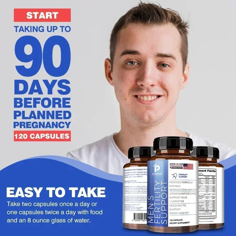 Male Fertility Support Reproductive Health Energy Dietary Supplement Capsules