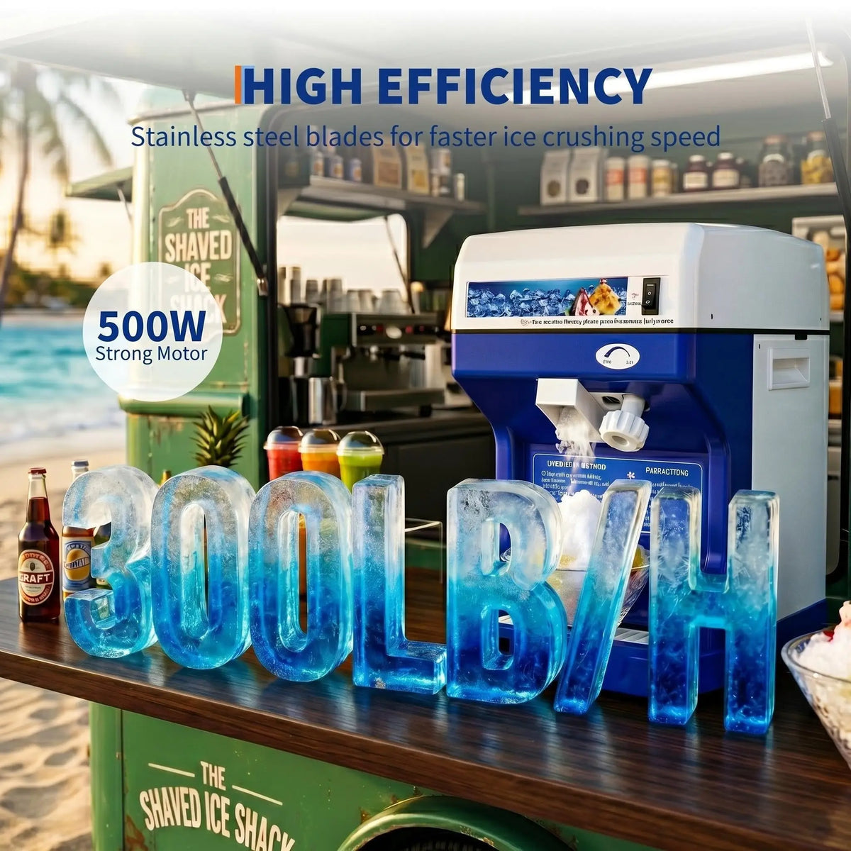 Commercial Electric Shaved Ice Machine and Snow Cone Maker