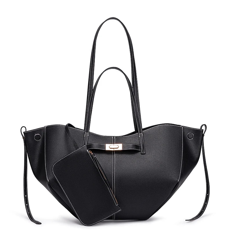 Women's Wing Large Capacity PU Leather Commuter Tote Bag