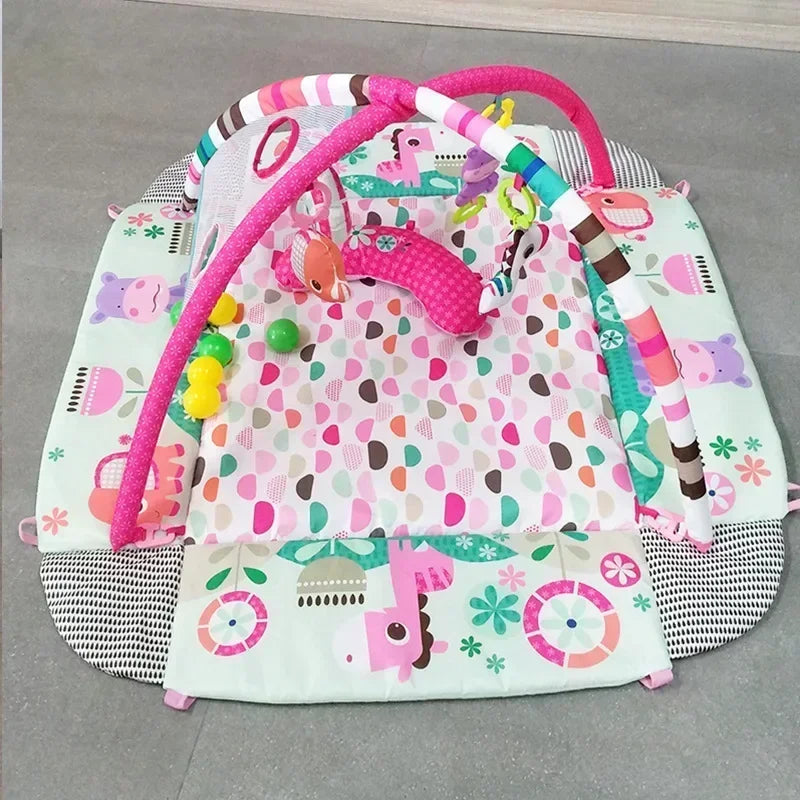 Baby Crawling Play Mat with Educational Fitness Frame