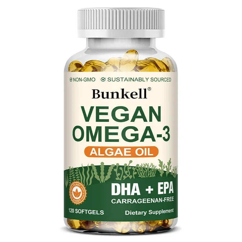 Vegan Omega 3 Algae Oil Brain and Heart Support Capsules