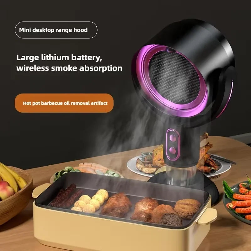 Portable Rechargeable Desktop Range Hood for Indoor BBQ and Hot Pot