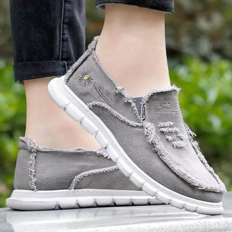 Women's Daisy Embroidery Denim Canvas Sneakers