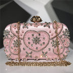 Women's Luxury Satin Flower Evening Clutch Bag