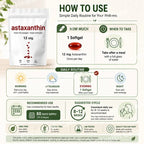 Astaxanthin 12mg Plant-Based Microalgae Dietary Supplement Softgels