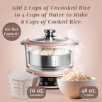 3L Glass Low Carb Rice Cooker with Auto Lift Filter Basket