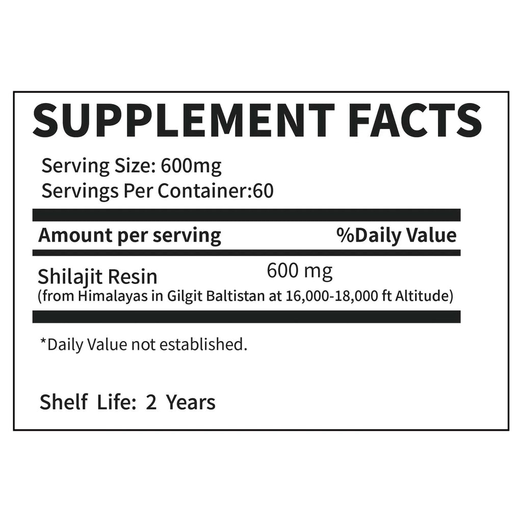 Pure Himalayan Shilajit Energy & Immune Support Dietary Supplement Resin