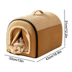 Cartoon Warm Enclosed Cat Bed Removable Washable Cushion