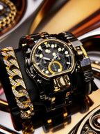 Men's Punk Large Dial Waterproof Luminous Quartz Watch