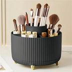 360° Rotating Makeup Organizer 5 Compartments Plastic Cosmetic Storage