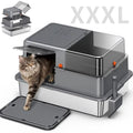 Enclosed Stainless Steel Cat Litter Box for Cats