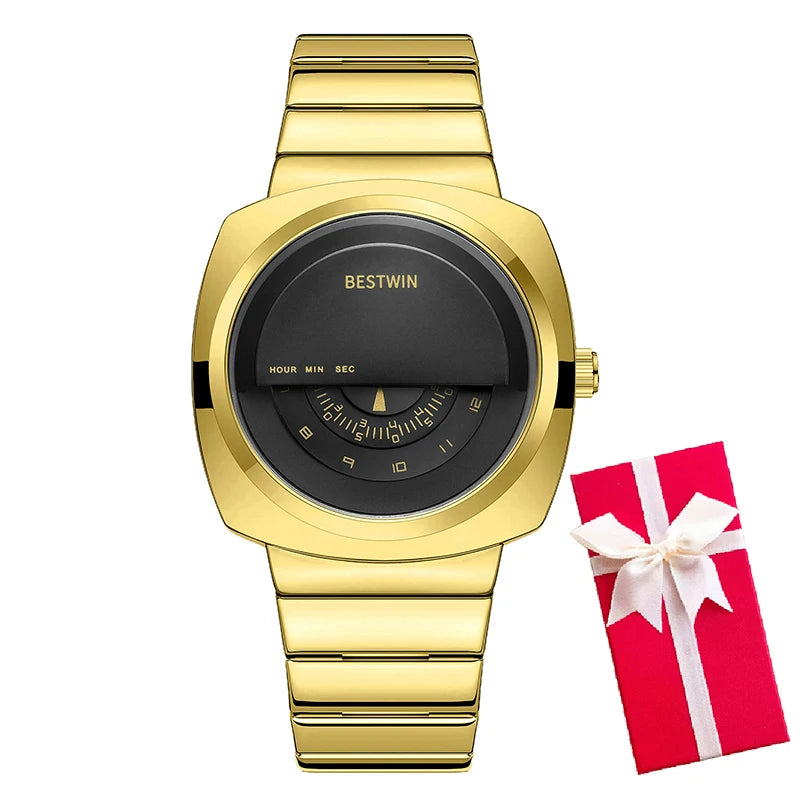 Men's Luxury Creative Stainless Steel Quartz Wristwatch