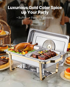 Stainless Steel Chafing Dish Buffet Set with Half Size Pans