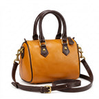Women's Vintage Boston Genuine Leather Shoulder Handbag
