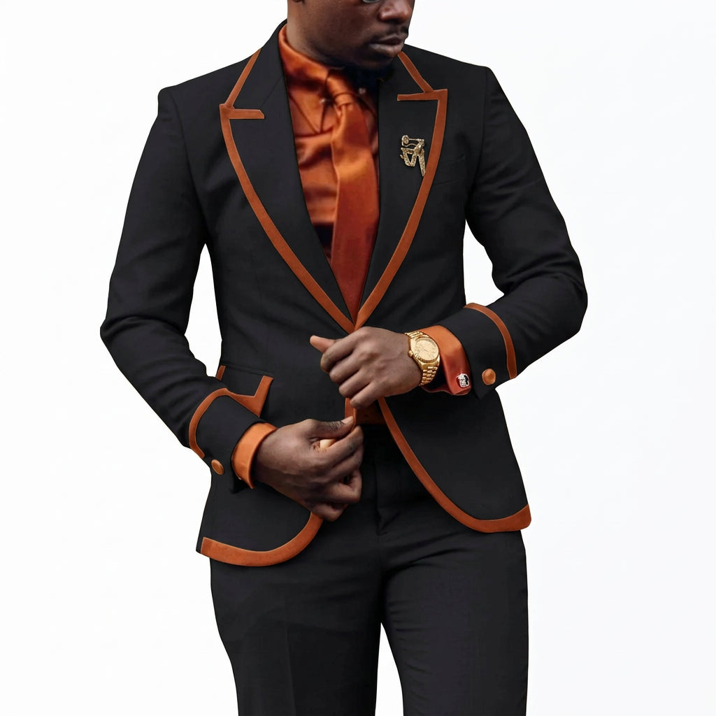 Men's Elegant Slim Fit 2-Piece Suit Set