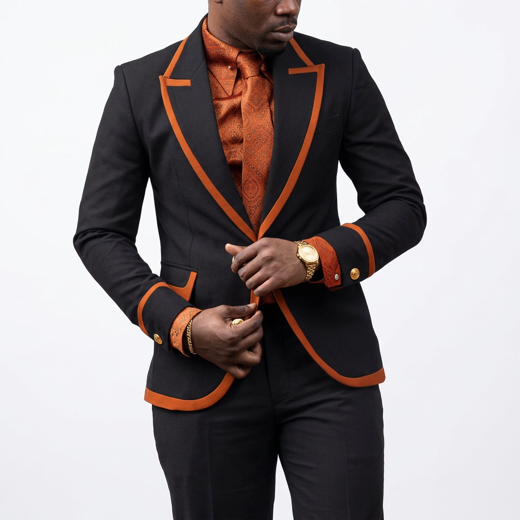 Men's Elegant Slim Fit 2-Piece Suit Set