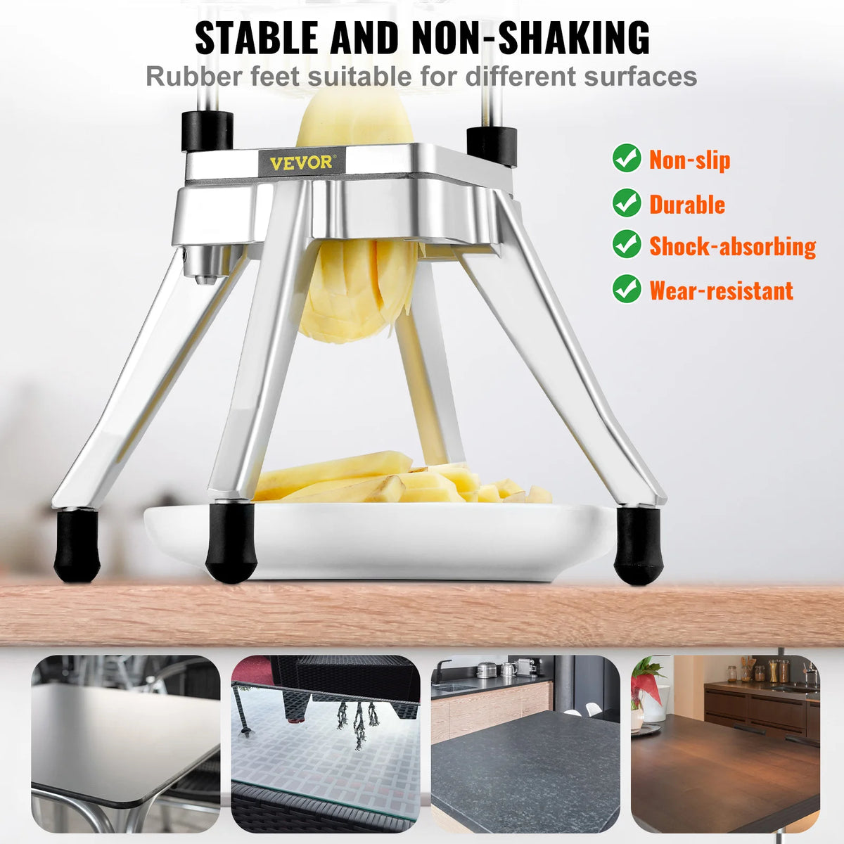 Commercial Manual Vegetable and Fruit Dicer with 4 Blades and Tray