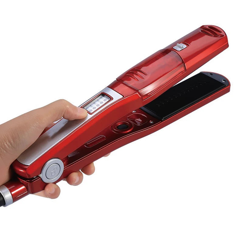 Portable Electric Ceramic Steam Hair Straightener Flat Iron
