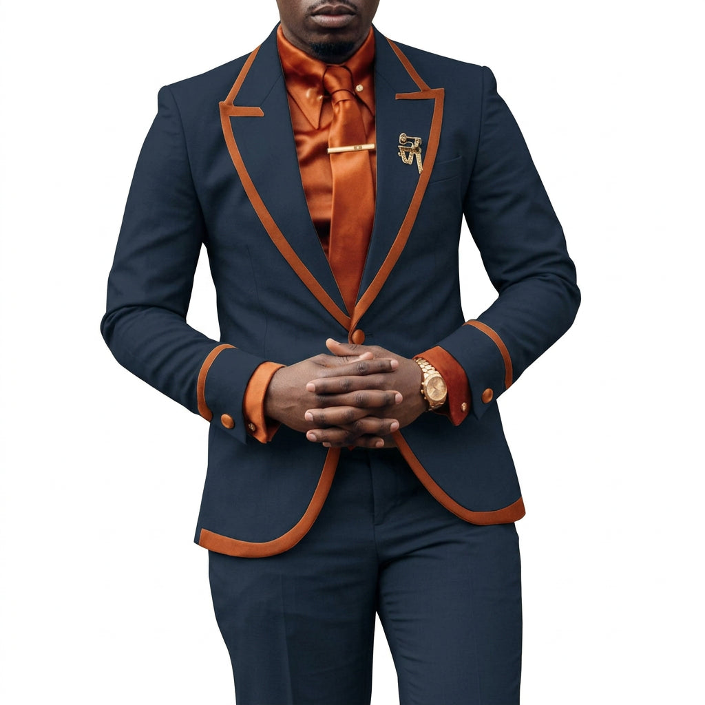 Men's Elegant Slim Fit 2-Piece Suit Set