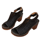Women's Elegant Block High Heel Ankle Strap Dress Sandals