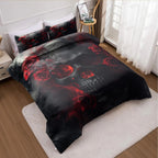 Skull Print Duvet Cover Set with Pillowcases