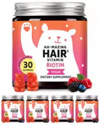 Biotin Gummies 5000 mcg Hair Skin Nails Support Vegan 30 Count