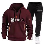 Men's Windproof Hoodie and Pants Two Piece Set