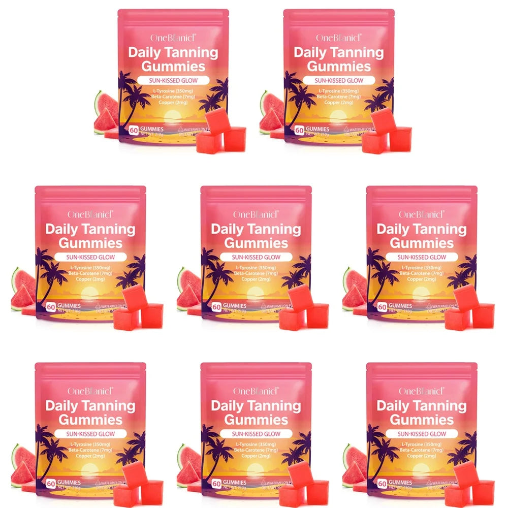 Natural Tanning Gummies L-Tyrosine Vitamin C Vegan 60 Pieces