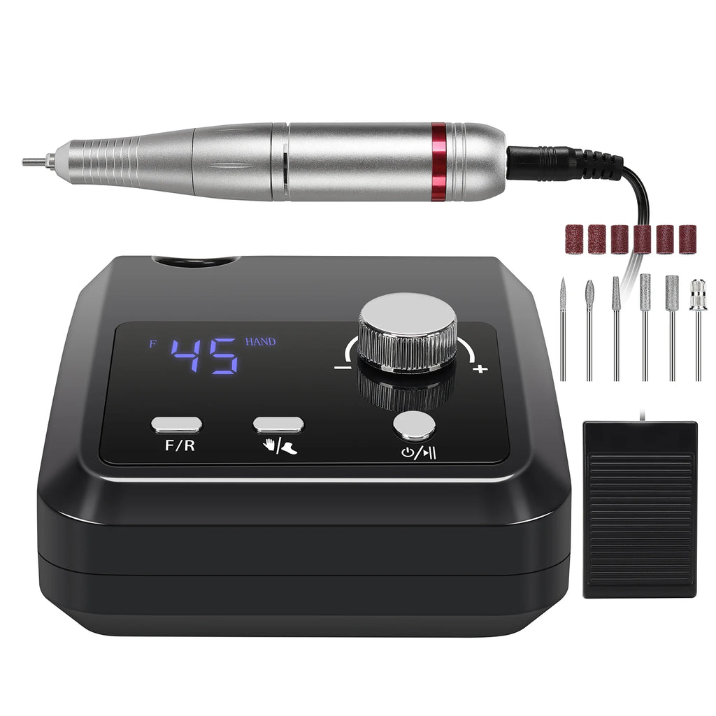 45000 RPM Electric Nail Drill Kit for Acrylic Gel Dip Powder Nails