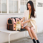 Portable Breathable Rolling Pet Carrier Suitcase for Cats Dogs