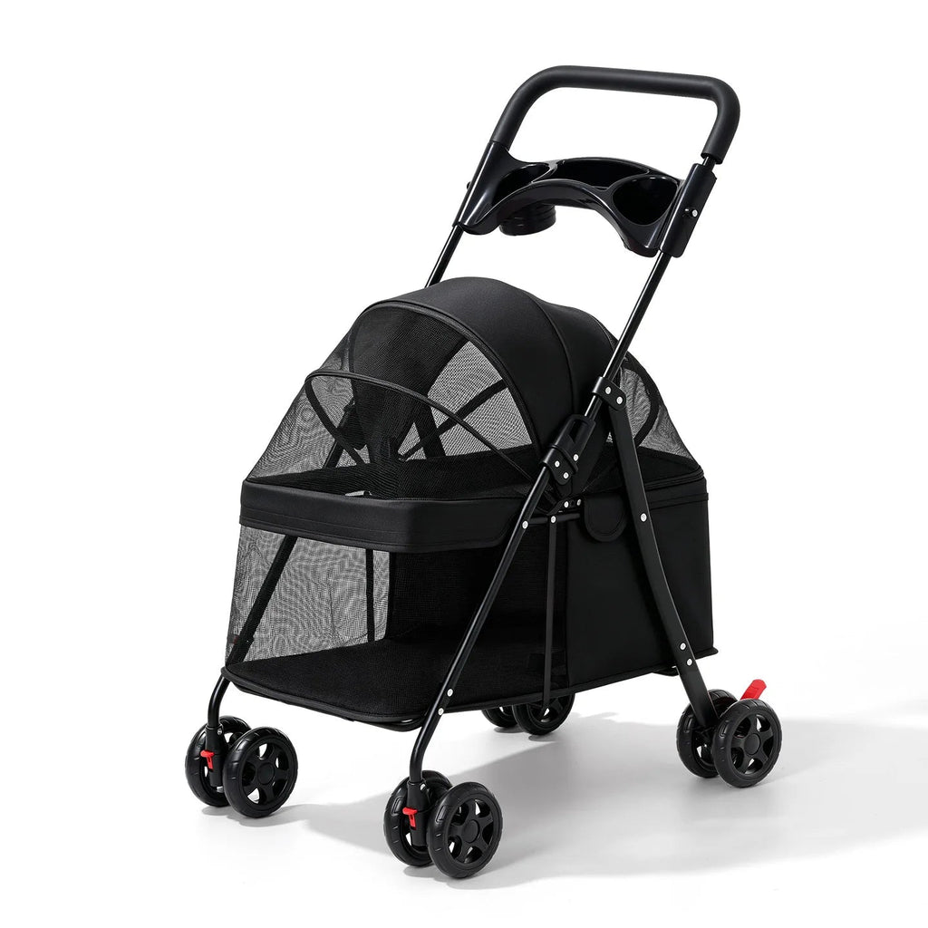 Foldable Breathable Mesh Pet Stroller for Cats Dogs