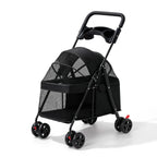 Foldable Breathable Mesh Pet Stroller for Cats Dogs