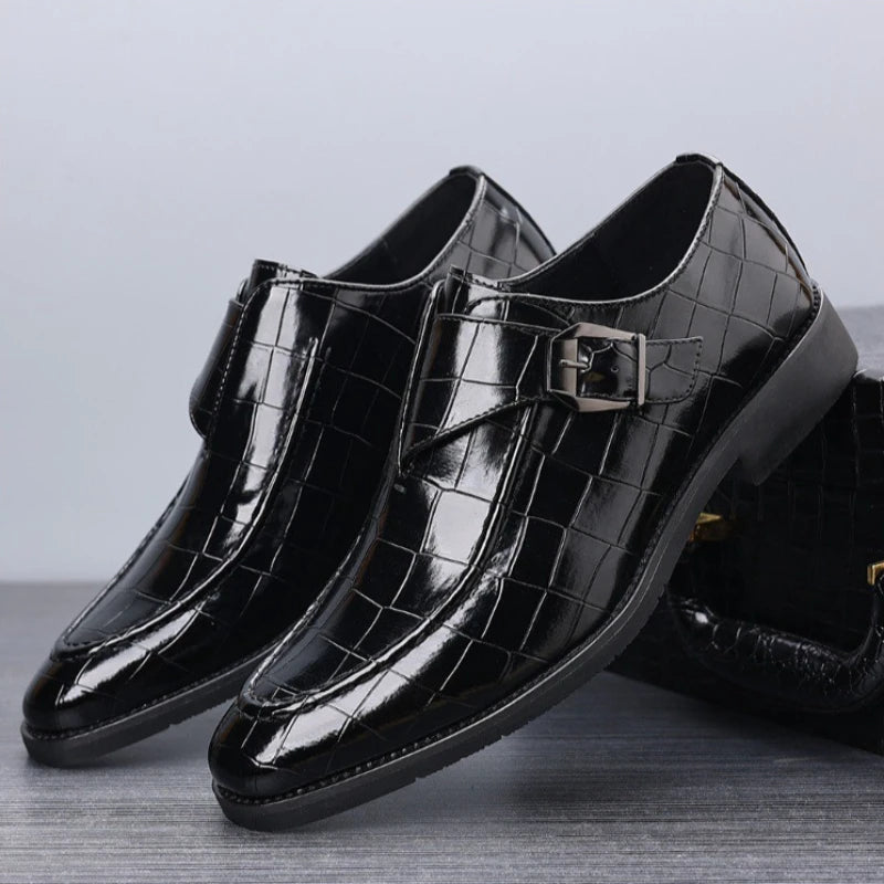 Men's Luxury Monk Strap Pointed Toe Dress Shoes