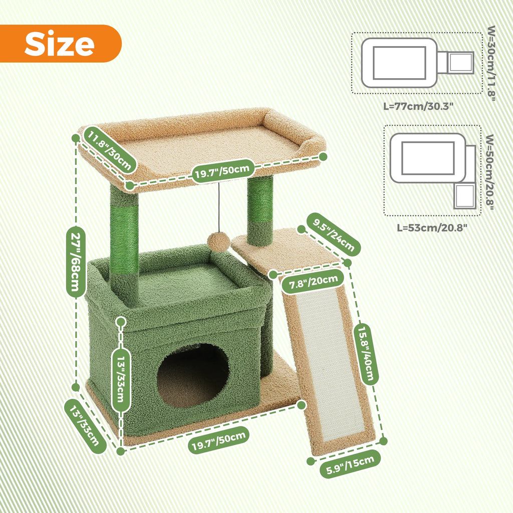 Small Cat Tree Tower Condo Scratching Post for Cats