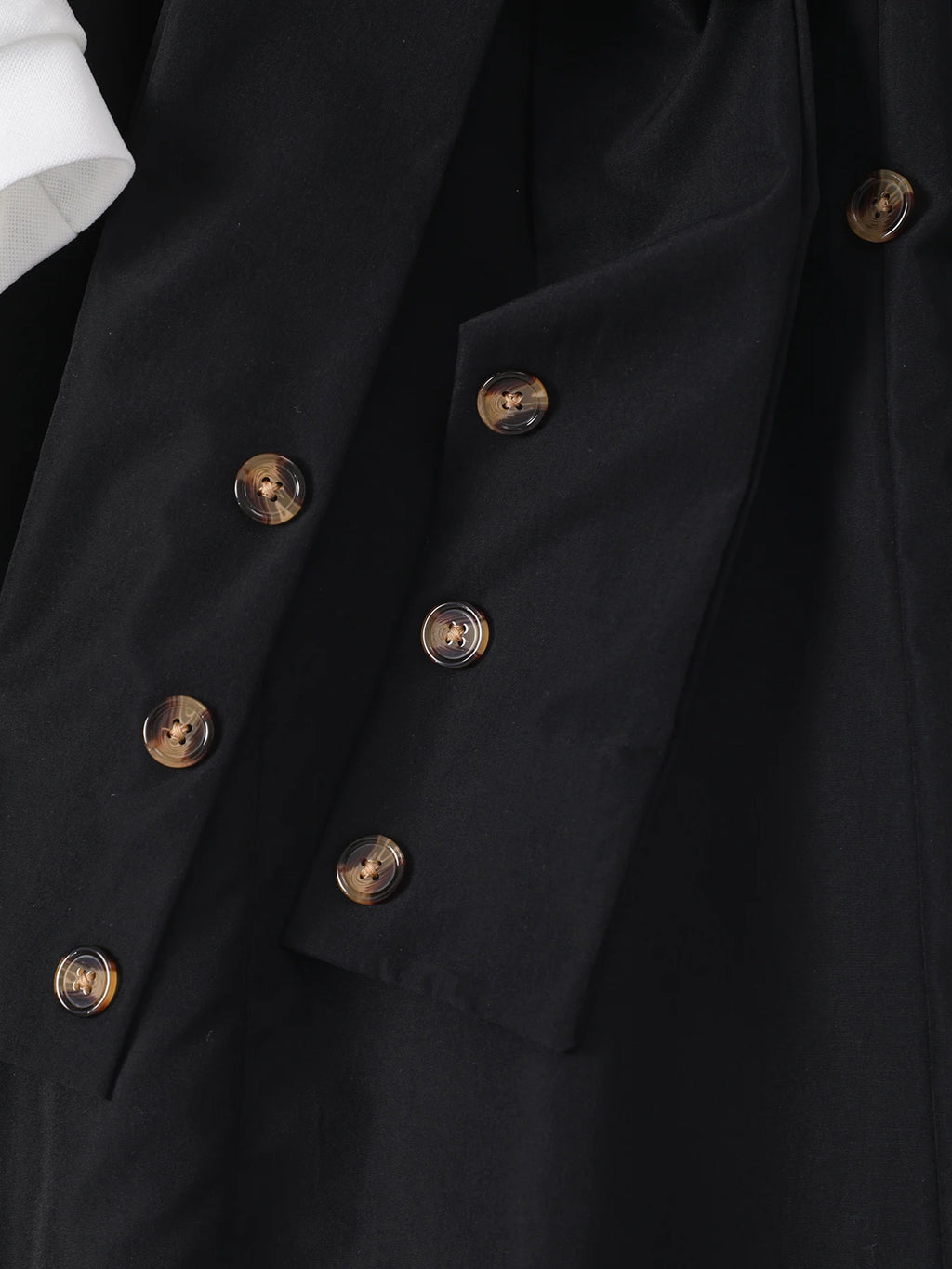 Girls' Long-Sleeved Lapel Button Contrast Color Dress