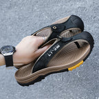 Men's Genuine Cow Leather Anti-Slip Beach Flip Flops