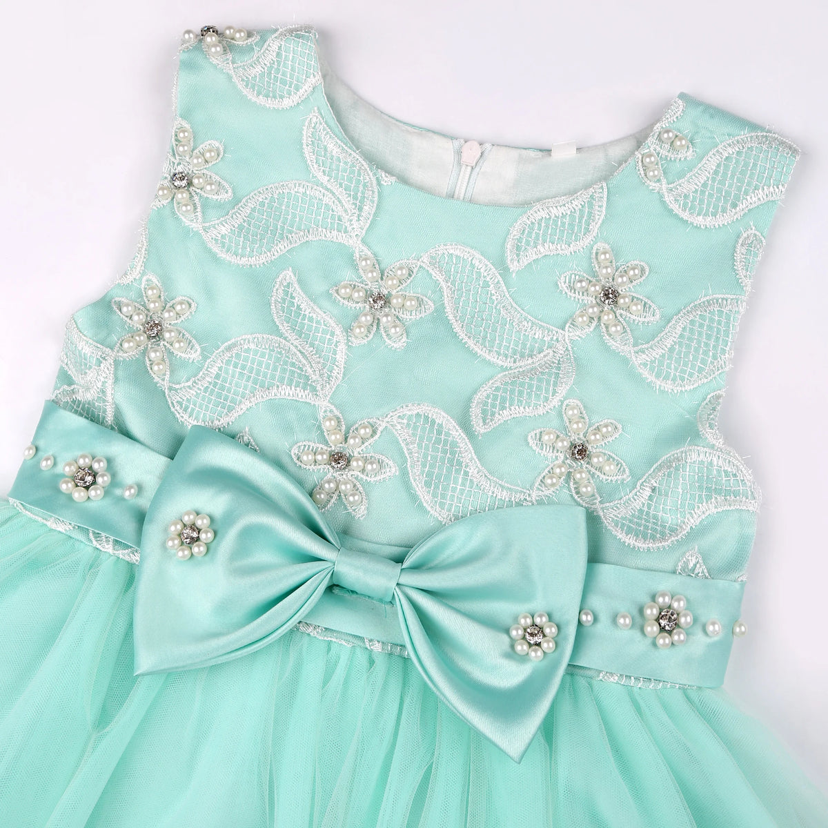 Girls' Embroidered Lace Tulle Ball Gown Party Dress