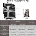 Dual Compartment Pet Backpack Carrier for Cats Dogs