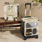 Rolling Pet Carrier with Wheels for Cats Dogs