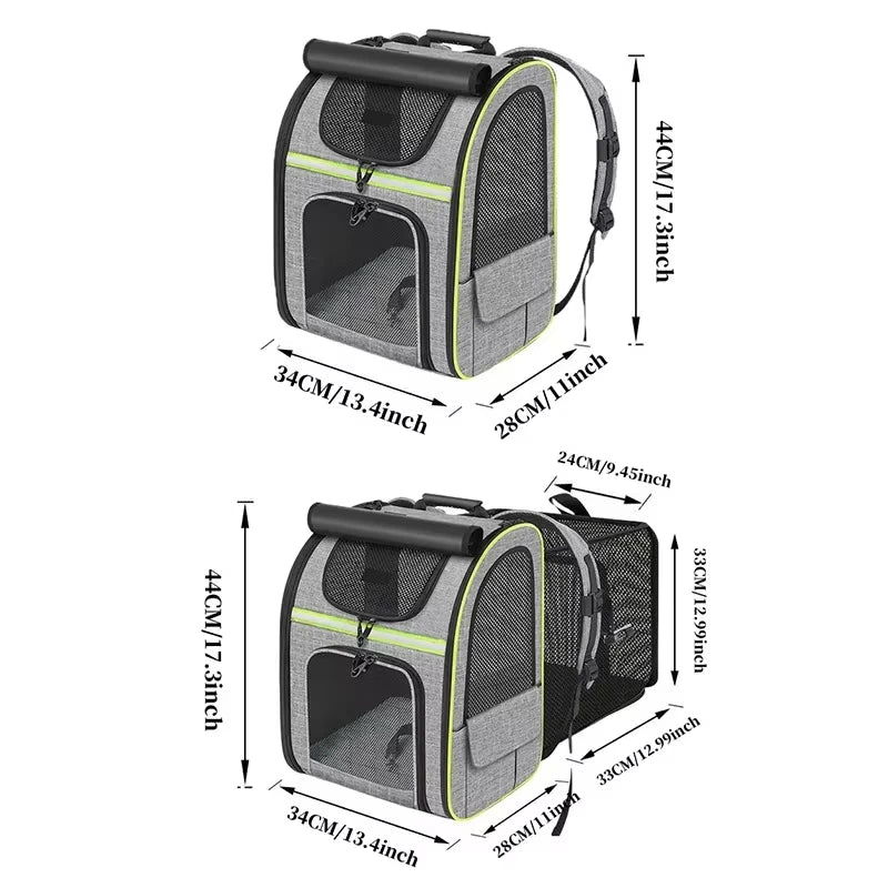 Expandable Breathable Pet Carrier Backpack for Cats Dogs