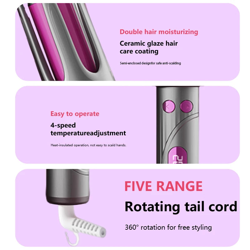 32mm Automatic Rotating Curling Iron with Digital Display