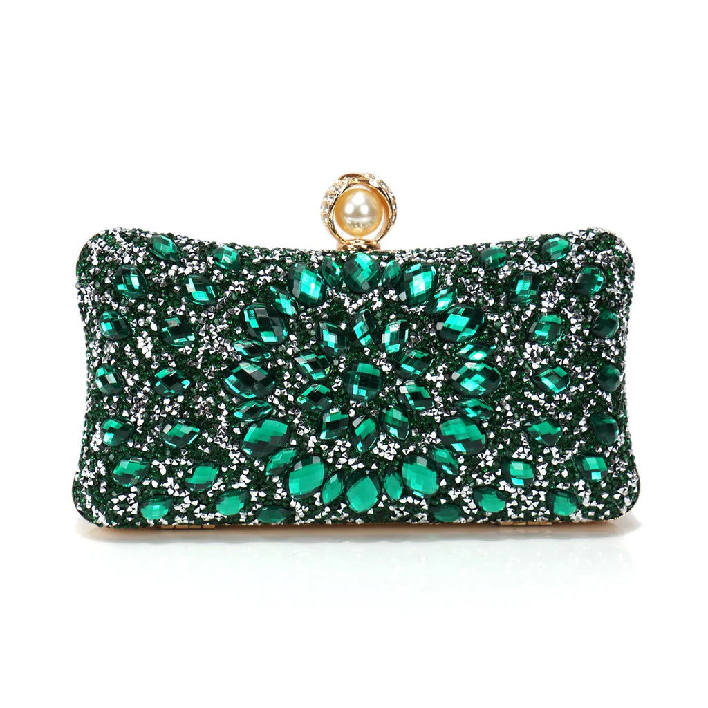 Women's Luxury Pearl Rhinestone Evening Clutch Bag