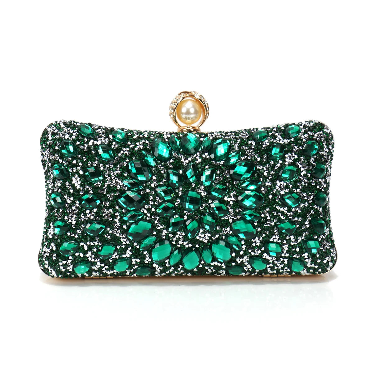 Women's Luxury Pearl Rhinestone Evening Clutch Bag