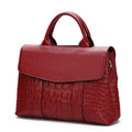 Women's Alligator Pattern Cowhide Leather Shoulder Crossbody Bag