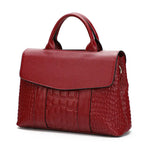 Women's Alligator Pattern Cowhide Leather Shoulder Crossbody Bag