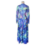 Women's A-Line Long Sleeve Midi Dress
