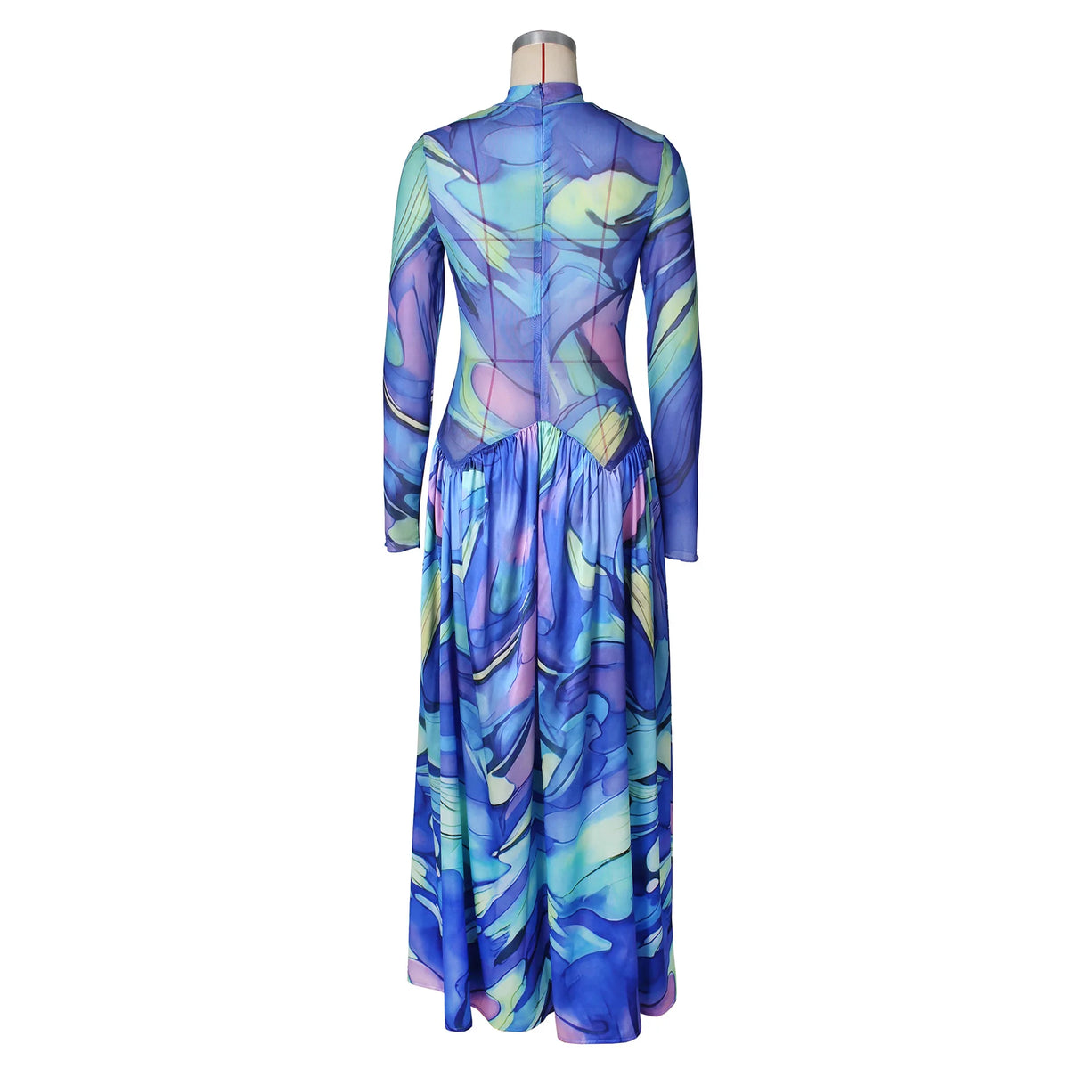 Women's A-Line Long Sleeve Midi Dress