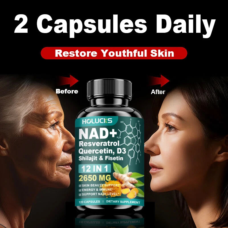 NAD+ Resveratrol Capsules Cell Repair Energy Immune Support