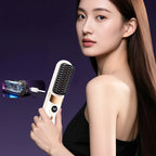 Cordless Ceramic Hair Straightener Brush with LED Display
