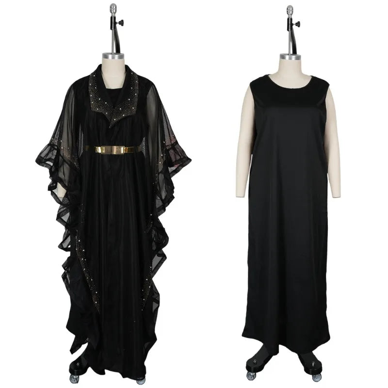 Women's African Traditional Kaftan Dashiki Maxi Dress Set